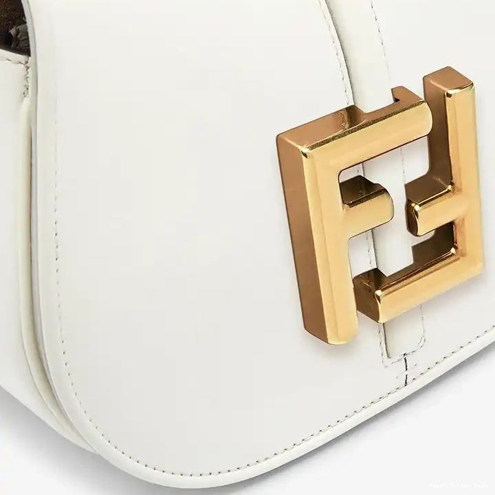 Affordable Fendi Mini In C'mon Bag Calf White Leather 0602